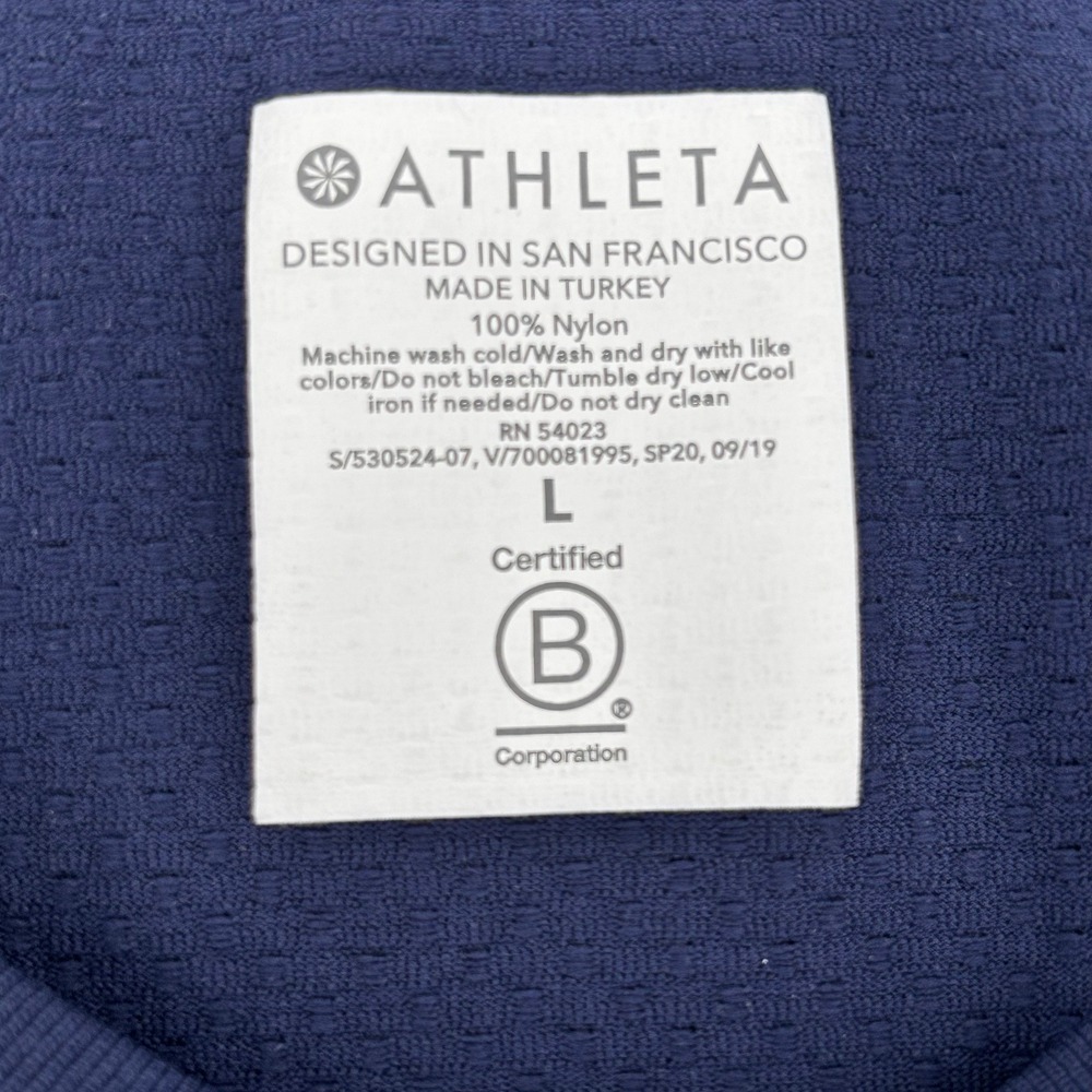 Athleta Momentum Long Sleeve Seamless Training Top Navy Blue Large 530524 - Picture 6 of 7
